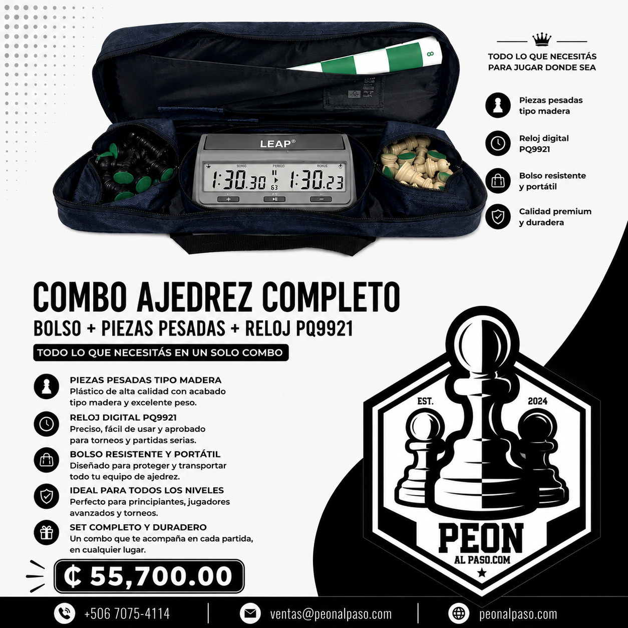 Combo bolso, piezas, tablero y PQ9921